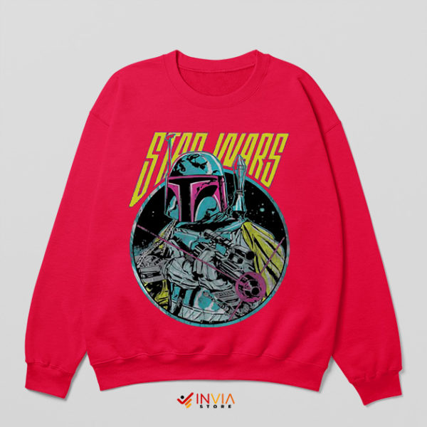 Comic Star Wars Boba Fett Armor Red Sweatshirt