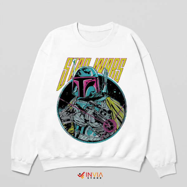 Comic Star Wars Boba Fett Armor White Sweatshirt