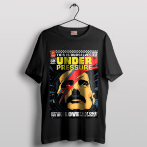 Comic Under Pressure feat David Bowie Black T-Shirt