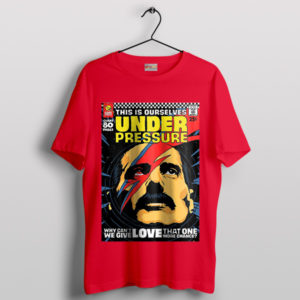 Comic Under Pressure feat David Bowie Red T-Shirt