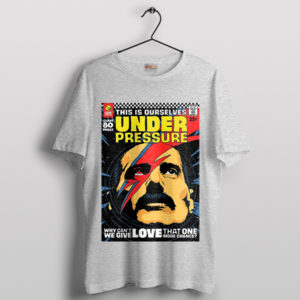 Comic Under Pressure feat David Bowie Sport Grey T-Shirt