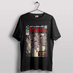 Comic Vintage The Fab Four Tour Black T-Shirt