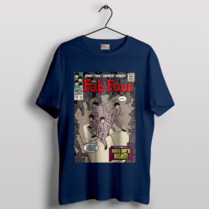 Comic Vintage The Fab Four Tour Navy T-Shirt