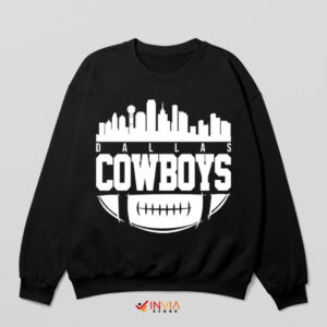 Cowboys Merch Dallas City Center Black Sweatshirt