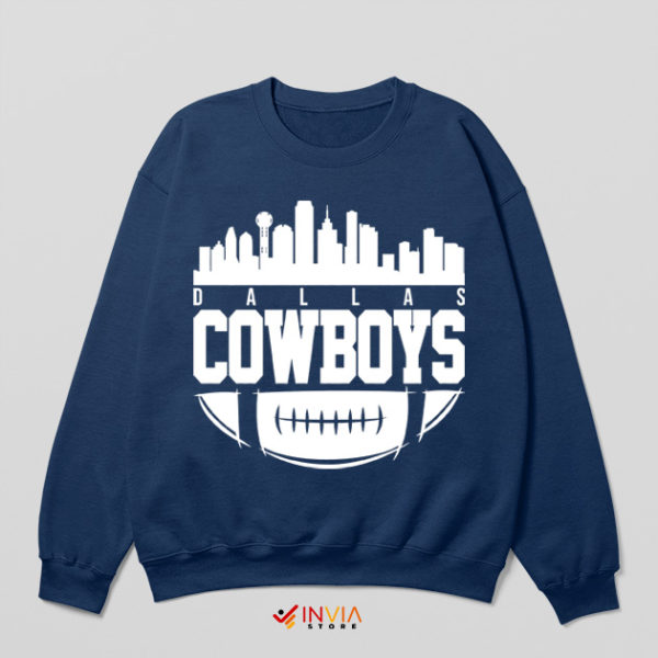 Cowboys Merch Dallas City Center Navy Sweatshirt