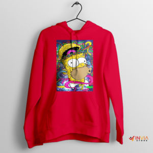 Crazy Homer Head Donut Graphic Art Red Hoodie