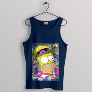 Crazy Homer Simpson Head Illustration Tank Top