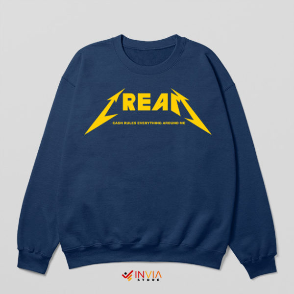 Cream Rapper Songs Metallica Logo Navy Sweatshirt