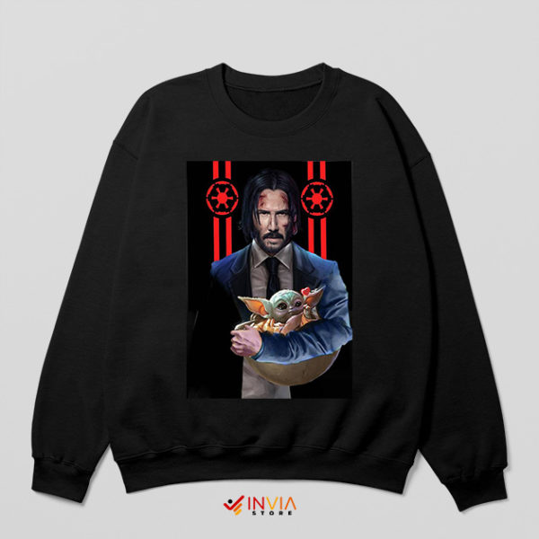 Cute Grogu John Wick Chapter 4 Black Sweatshirt