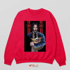 Cute Grogu John Wick Chapter 4 Red Sweatshirt