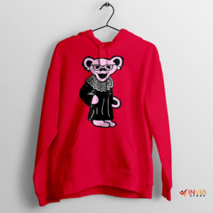 Cute Teddy Bear Cartoon Grateful Dead Red Hoodie