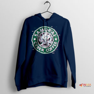 Cyberpunk Aesthetic Coffeehouses Navy Hoodie