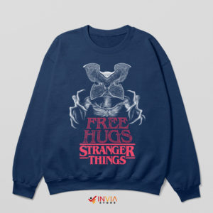 Demogorgon Meme Free Hugs Navy Sweatshirt