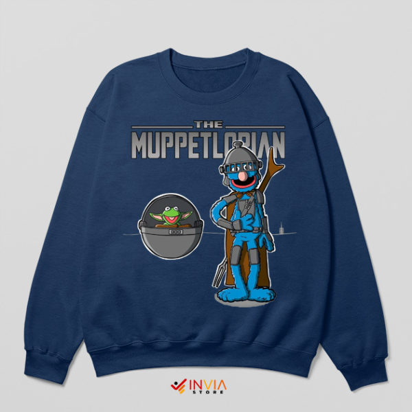 Din Djarin Sesame Street Muppet Navy Sweatshirt