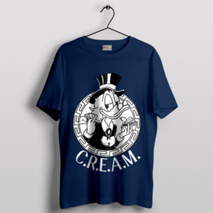 Donald Meme Cream Wu Tang Album Navy T-Shirt