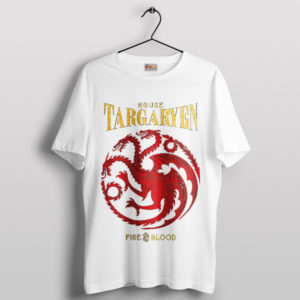 Dragons House Targaryen Fire White T-Shirt