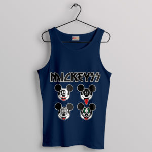 Evil Mickey Mouse Kiss Band Navy Tank Top