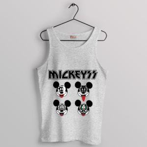 Evil Mickey Mouse Kiss Band Sport Grey Tank Top