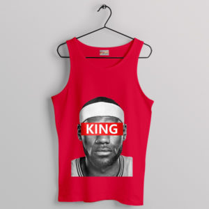 Face Art King Lebron James Merch Red Tank Top