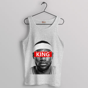 Face Art King Lebron James Merch Sport Grey Tank Top