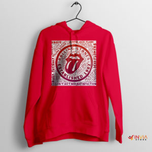 Famous Tongue Rolling Stones Collage Songs Red Hoodie