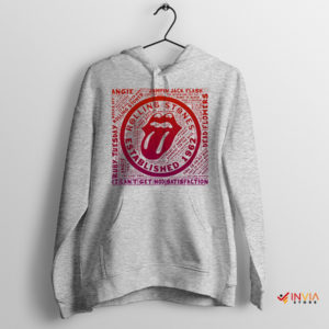 Famous Tongue Rolling Stones Collage Songs Sport Grey Hoodie