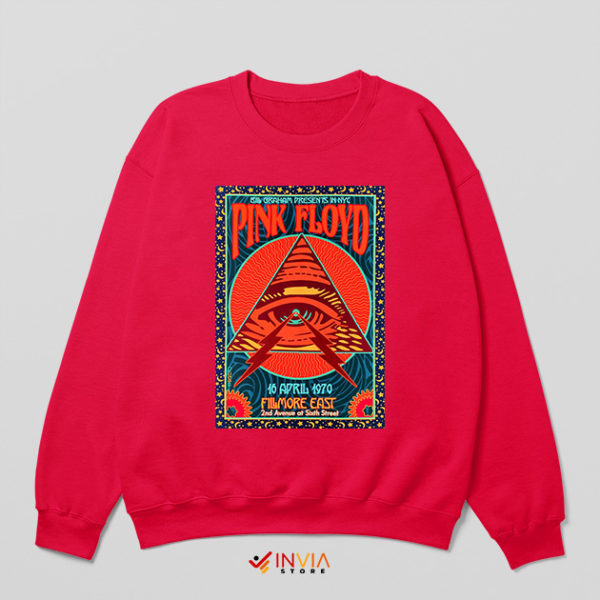 Fillmore East 1970 Pink Floyd History Red Sweatshirt