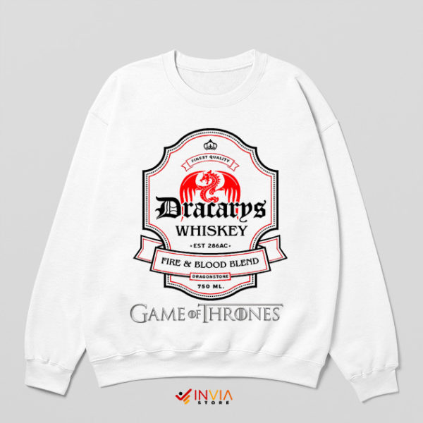 Fire And Blood Blend Dragon Dracarys White Sweatshirt