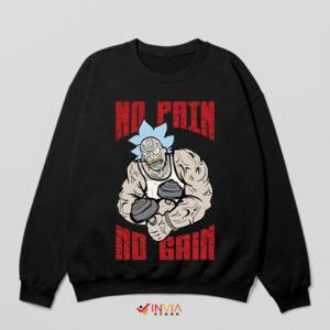 Fit Gym With Rick Morty Workout Black Sweatshirt