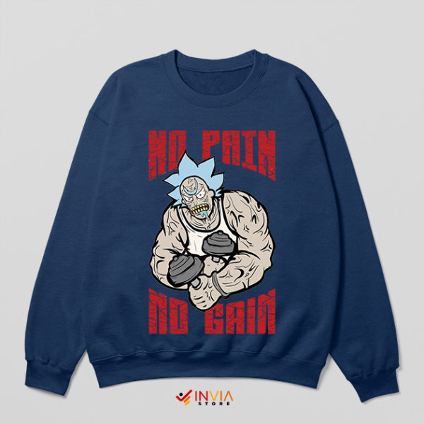 Fit Gym With Rick Morty Workout Navy Sweatshirt