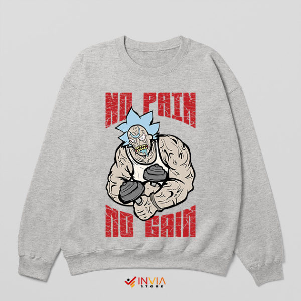 Fit Gym With Rick Morty Workout Sport Grey Sweatshirt