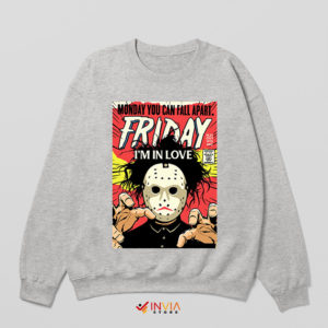 Friday the 13th 1980 I'm In Love Sport Grey Sweatshirt