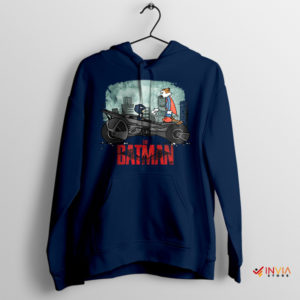 Funny Batman Batmobile Calvin Hobbes Navy Hoodie