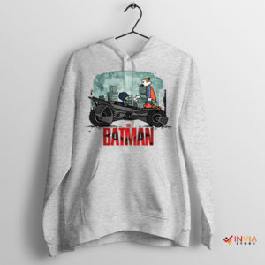 Funny Batman Batmobile Calvin Hobbes Sport Grey Hoodie