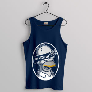 Funny Homer God Save the Queen Navy Tank Top