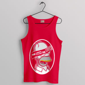 Funny Homer God Save the Queen Red Tank Top