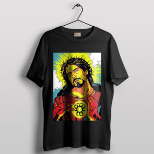 Funny Jesus Tony Stark Has A Heart Black T-Shirt