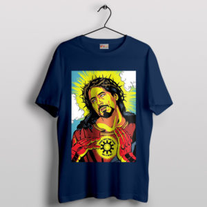 Funny Jesus Tony Stark Has A Heart Navy T-Shirt