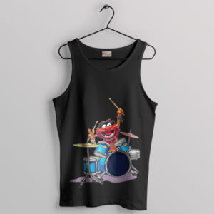 Funny Muppets Animal on the Drums Black Tank Top