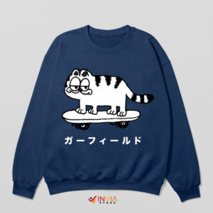 Garfield Comic Japanese Style Navy Sweatshirt