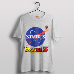 Goku Flying Nimbus NASA Logo Sport Grey T-Shirt