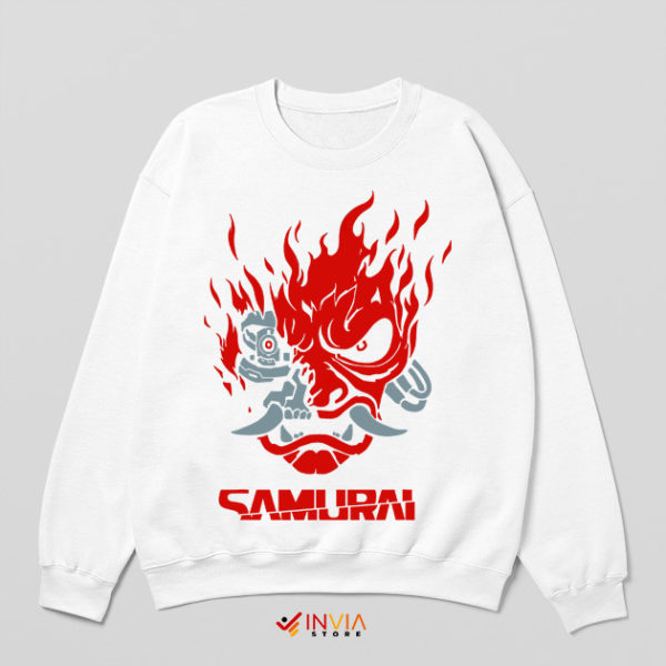 Graphic Art Cyberpunk 2077 Samurai White Sweatshirt