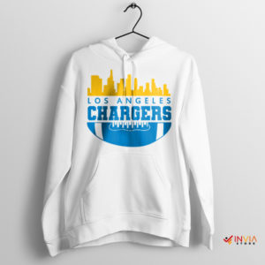 Graphic Art NFL Los Angeles Chargers White Hoodie