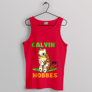 Graphic Popular Calvin Hobbes Red Tank Top