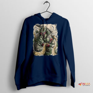 Graphic Samurai Boba Fett Helmet Navy Hoodie