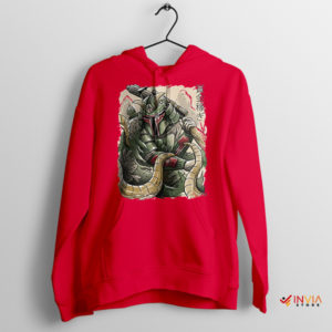 Graphic Samurai Boba Fett Helmet Red Hoodie