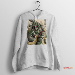 Graphic Samurai Boba Fett Helmet Sport Grey Hoodie