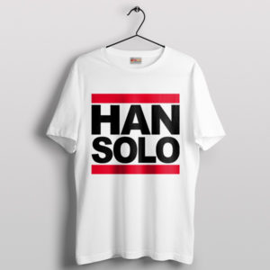 Han Solo Blaster Run DMC Logo White T-Shirt