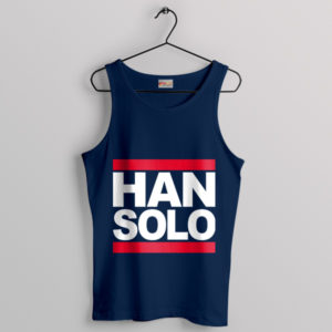 Han Solo Lightsaber Run DMC Logo Navy Tank Top