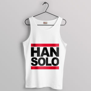 Han Solo Lightsaber Run DMC Logo White Tank Top